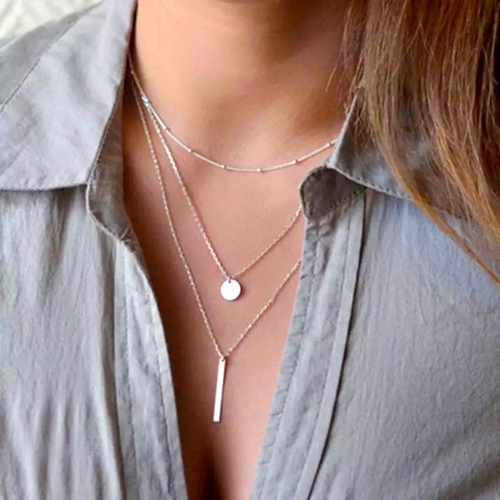 ❤️Minimalist Multi-layered Bar Coin Necklace❤️